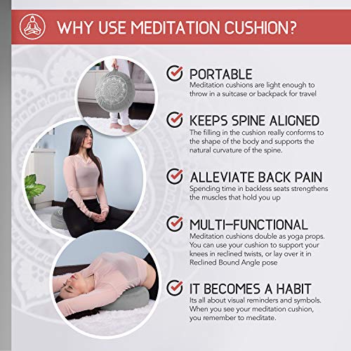 51MUFTR3qJL Florensi Meditation Cushion, Large Velvet Meditation Pillow