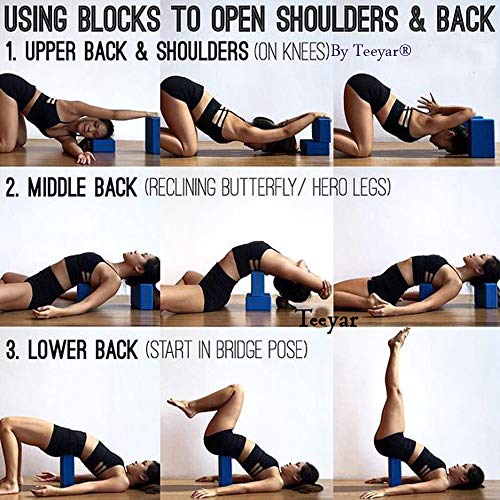 51MwmrPfQKL Teeyar Yoga Blocks Set Sturdy Odorless 3 Inch(High Density)