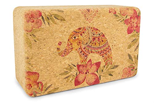 Yoga Cork Yoga Block - Premium Eco-Friendly Support for Perfecting Poses and Alignments 1 Yoloha Yoga Tropical Vibes Cork Yoga Block
