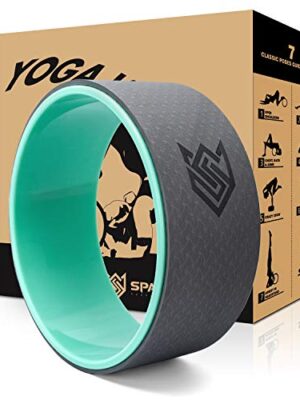 Seven Sparta Yoga Wheel - Back Roller for Back Pain, Stretching, Backbends, Bodyweight Exercises - 13 Inch (Turquoise).