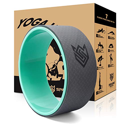 Seven Sparta Yoga Wheel - Back Roller for Back Pain, Stretching, Backbends, Bodyweight Exercises - 13 Inch (Turquoise).