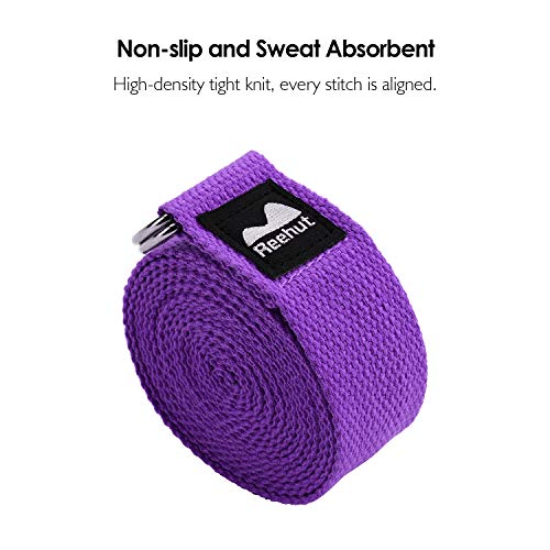 51NYqAdlJsL REEHUT Yoga Strap 6ft with Ebook - Durable Polyester Cotton