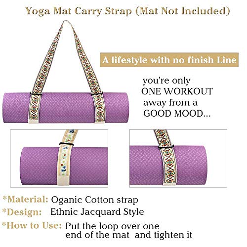 Yoga Mat Strap-Strap with Ethnic Printed Organic Cotton