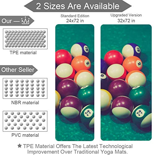 Yoga Mat - billiards - Extra Thick Non Slip Exercise, Fitness Mat