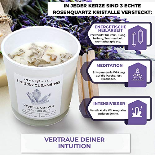 Yoga Hero Crystal Candle, Soy Wax Candle