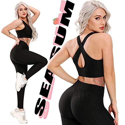 51PPYHhslqL SEASUM Women's High Waist Yoga Pants