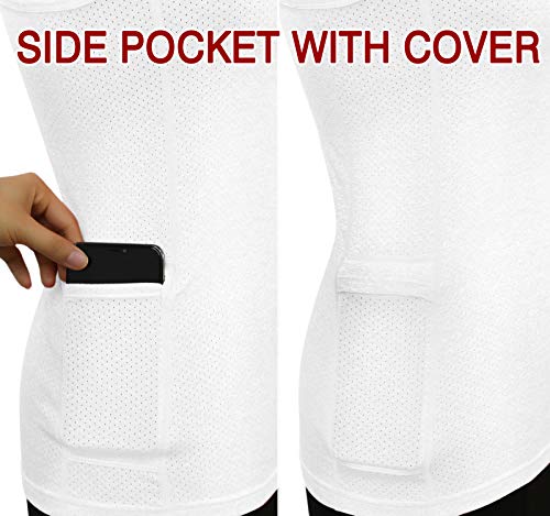 51PYI4ED95L Yoga Tank with Side Pocket for Active Comfort and Style - ODODOS Workout Tank Tops for Women