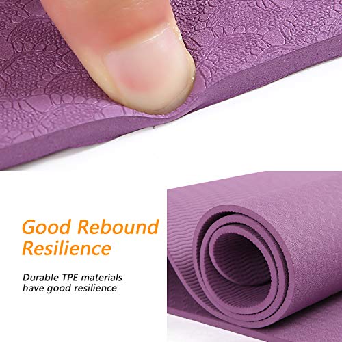51Pi3sv4mpL BHANU Yoga Mat 1/4in Thick Yoga Mat Soft and Comfortable