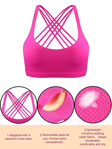 51Q0eKn8cxL Patelai 2 Pack Womens Padded Sports Bra Cross Back