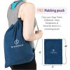 GreatBelle Yoga Towel with Storage Pouch Deep Blue
