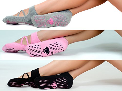51QRWdxERVL LUCKAYA 3 Pairs Anti-Slip Socks for Yoga Pilates Barre