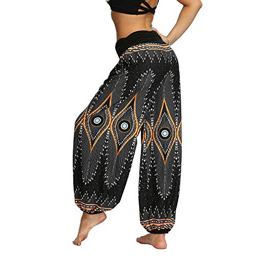 51R5hBl7W8L Lu's Chic Women's Bohemian Yoga Pants High Waist