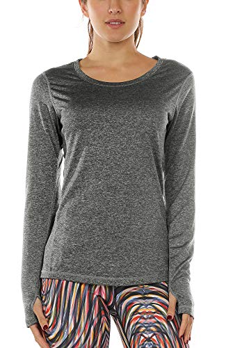 Workout Long Sleeve Shirts: Elevate Your Fitness in Charcoal, Ideal for Yoga, Running, and Gym (Size L) 1 Workout Yoga Long Sleeve T-Shirts