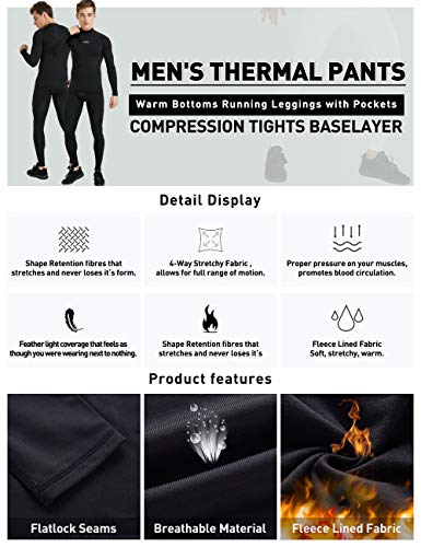 51RJ-aw5kxL.SL1500 Men's Thermal Compression Base Layer Pants - Ideal for Running, Workout, and Yoga
