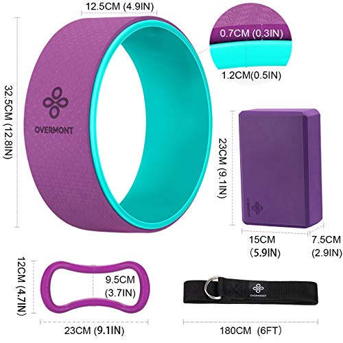 Overmont 5-in-1 Set, 1 Yoga Wheel for Back Pain