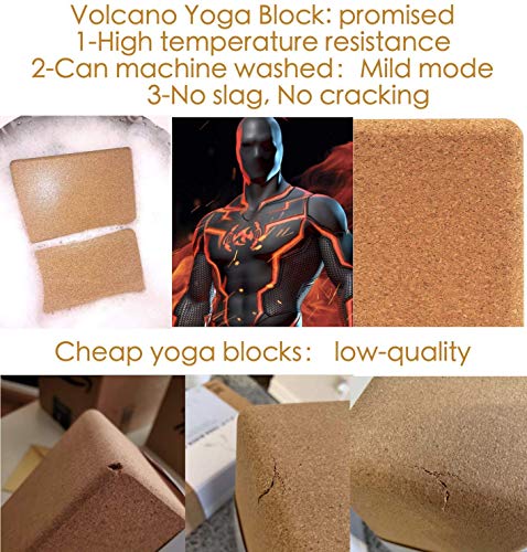 51RyDwi3K2L Volcano Cork Yoga Blocks (2 Pack Set) – Non-Slip, High-Quality Cork for Ultimate Grip and Stability
