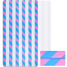 Ikfashoni Striped Beach Towel, Microfiber Beach Towel Oversized