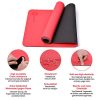 Banana Yoga Mat - Red Dual Color TPE Non-Slip Fitness Mat for Yoga, Gymnastics, and Floor Exercises