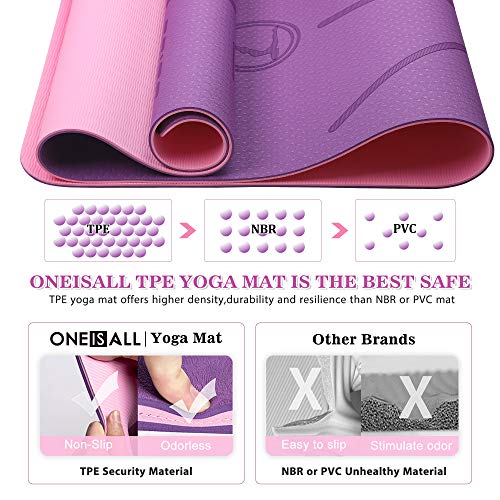 51UHRWrdxRL Thick Nonslip Yoga Mat with Alignment Lines