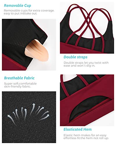 51V5rdRK0AL RUNNING GIRL Strappy Sports Bra for Women