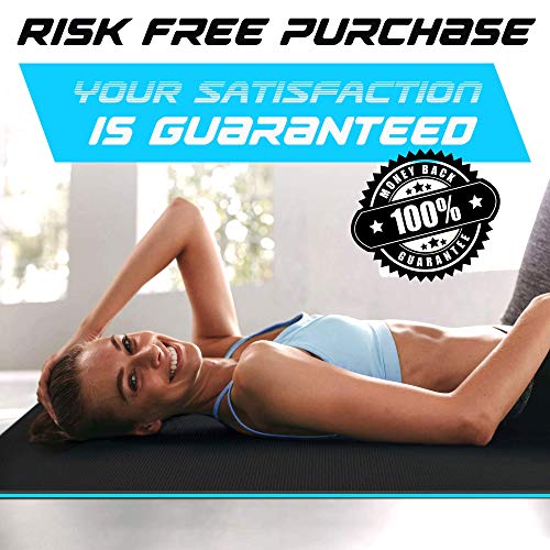 Sensu Large Yoga Mat - 6’ x 4’ x 9mm Extra Thick Exercise