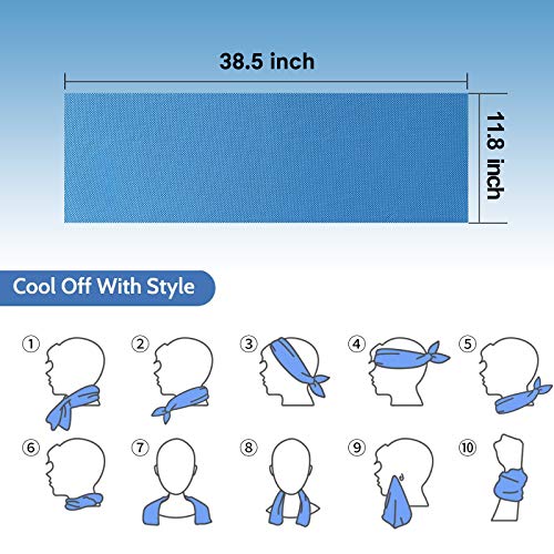 51WMJtVJk+L 5 Pack Cooling Towels – Soft, Breathable & Quick Dry Microfiber Towels for Gym, Yoga, Running, and More