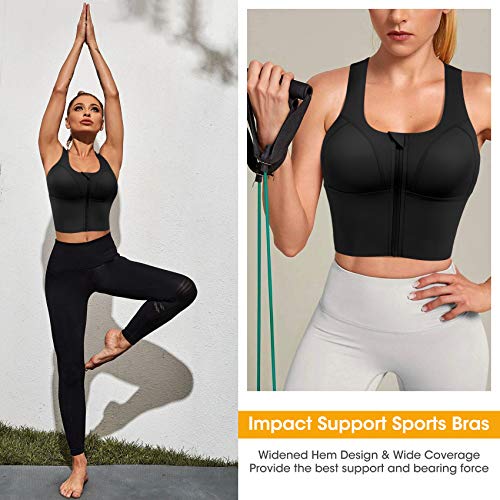 51WMSCK7HrL Women Zip Front Sports Bras Longline Fitness