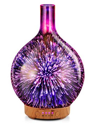 Rose Gold Essential Oil Diffuser 3D Glass Aromatherapy