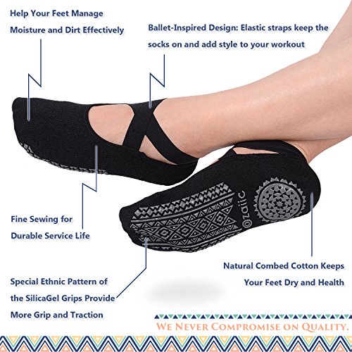 51Wa0i9yZHL.SL1500 Yoga Socks for Women Non-Slip Grips, Straps
