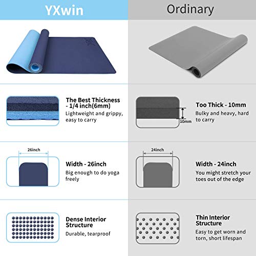51X1xiIvRaL Yoga Mat with Carrying Non Slip 1/4 Inch Thick Eco Friendly