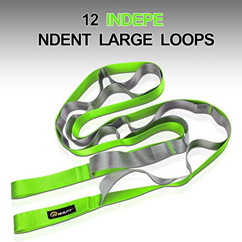 51XGHgBrQnL NEALFIT Yoga Strap—12 Loops Yoga Stretch Strap