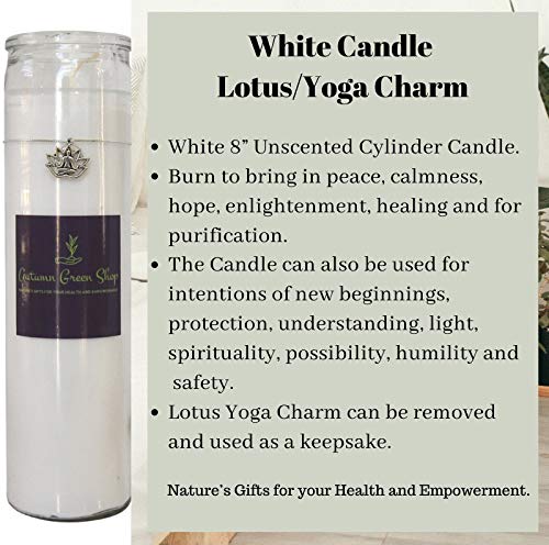 51XHmlCMCQL White Candle - Lotus/Charm - Meditation, Spiritual