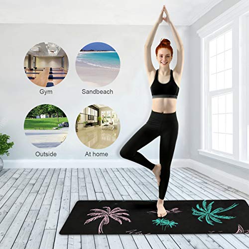 Yoga Mat Fitness Exercise Mat - Island Black Eco Friendly Workout Pad