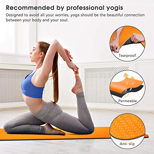 51XQu3Qnt3L Yoga Mat Exercise Fitness Mat - High Density Non-Slip