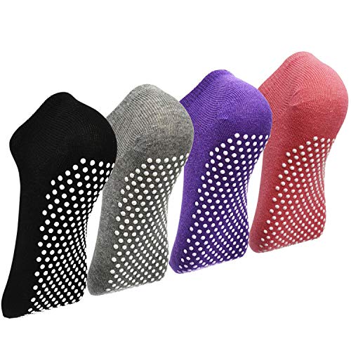 Pilates Yoga Non Slip Skid Socks - Elutong 4 Pack 1 Pilates Yoga Non Slip Skid Socks - Elutong 4 Pack