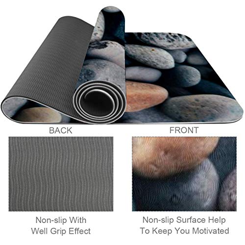 Yoga Mat - cobblestone - Extra Thick Non Slip Exercise