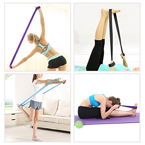 51YZe32QLnL MoKo Yoga Strap Belt, Stretching Exercise Fitness Bands 6ft