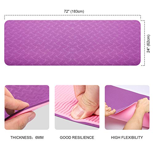 51YfuudgBjL Smartor Yoga Mat, 6mm Thick Yoga Mat Non-Slip