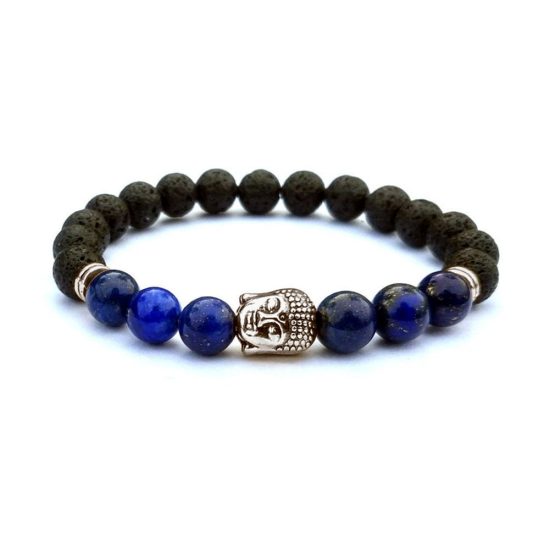 SIVITE Chakra Gemstone Lava Rock Beads Bracelet