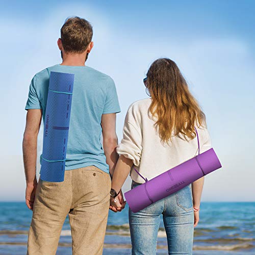 51ZZPXB+9VL Thick Nonslip Yoga Mat with Alignment Lines