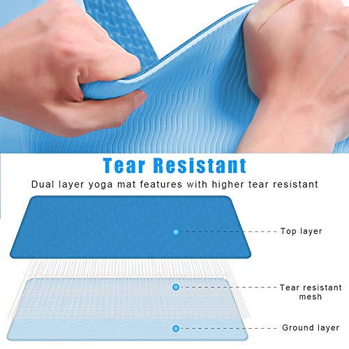 51ZuZmECAiL Yoga Mat Non Slip Fitness Exercise Mat High Density Padding