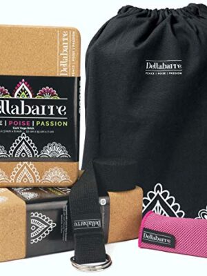 Dellabare Cork Yoga Blocks 2 Pack Set. Eco-Friendly and High-Density