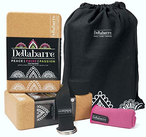 Dellabare Cork Yoga Blocks 2 Pack Set. Eco-Friendly and High-Density