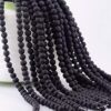 Natural Stone Beads 100pcs 8mm Black Gemstone Hole