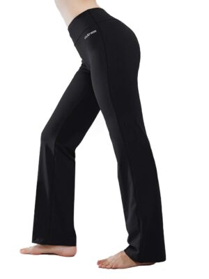 HISKYWIN Inner Pocket Yoga Pants 4 Way Stretch
