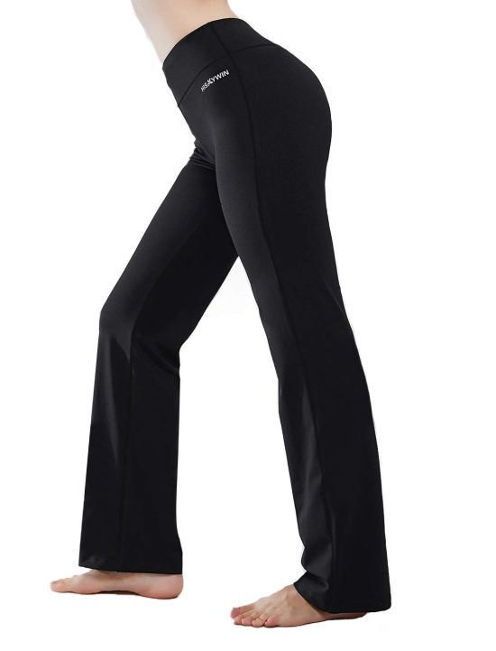 HISKYWIN Inner Pocket Yoga Pants 4 Way Stretch