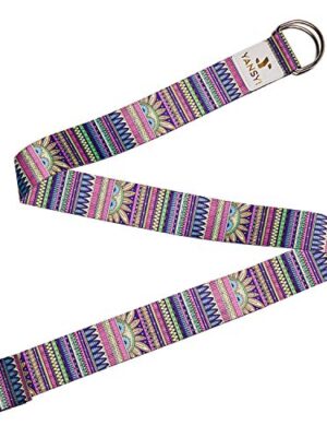 Yansyi Yoga Strap (8ft), Eco-Printed Durable Exercise Straps