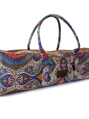 Yoga Mat Duffel Bag Canvas with Pocket and Zipper