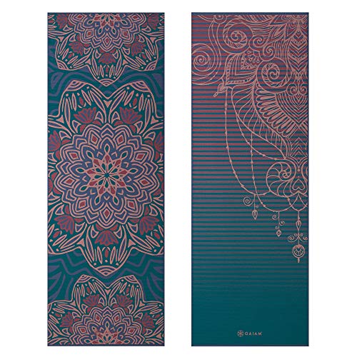 Gaiam Yoga Mat Premium Print Reversible Extra Thick Non Slip