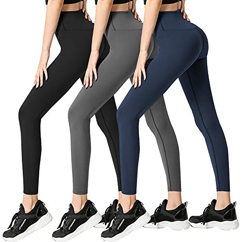 FULLSOFT 3 Pack Super Soft Black Leggings for Women